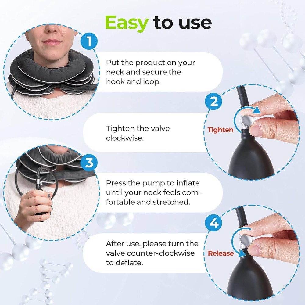 Inflatable Neck Stretcher Cervical Traction Device for Neck Pain Relief - Picture 5 of 8